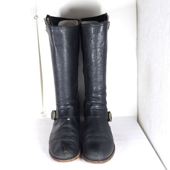 Frye Women's Veronica Slouch US 8,5B Black Leather PullOn Tall Riding Boots - Picture 4 of 16